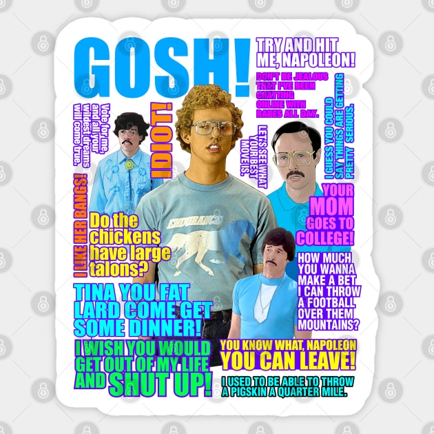 Napoleon Dynamite Quotes Sticker by CoolDojoBro